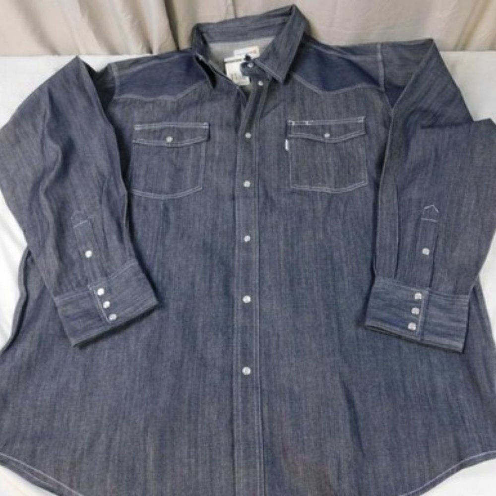 Carhartt Mens Denim Shirt with Snaps 3XL Regular NWT